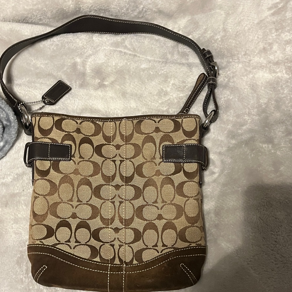 Coach Brown and Tan Shoulder Bag